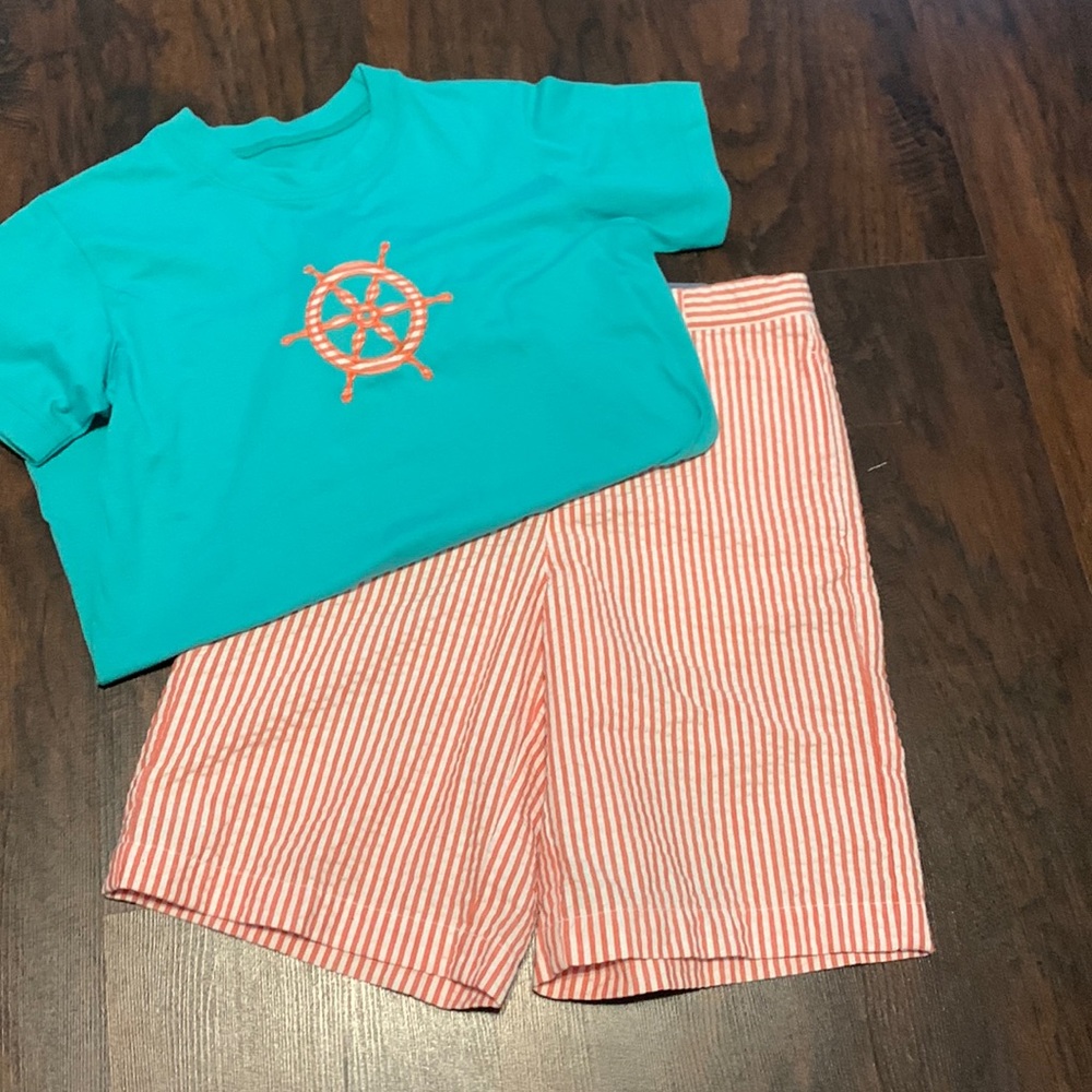 Kelly’s Kids 10 seersucker outfit